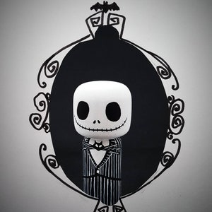 Kokeshi Peg doll Wooden doll Jack Skellington from Nightmares before Christmas a &lt;&lt;&lt;&lt;&lt;tim burton film pegdoll