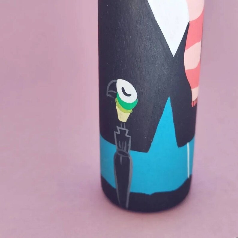 Kokeshi Peg doll Wooden doll artist character Mary Poppins from the Disney movie image 5