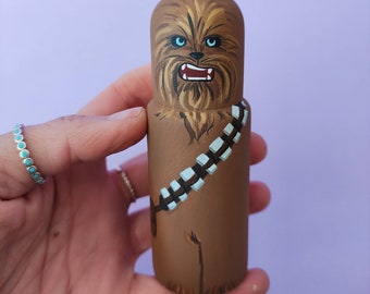 Kokeshi Peg doll Wooden doll Chewbacca from Star Wars Universe