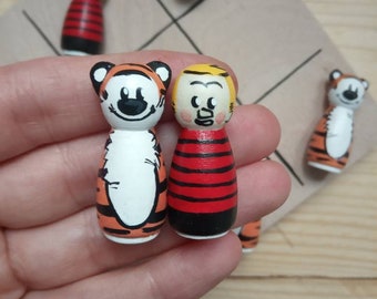 TableGame Three in a Row handpainted, ideal gift wooden tablegame classic games Star Trek