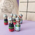 TableGame Three in a Row handpainted, ideal gift wooden tablegame classic games