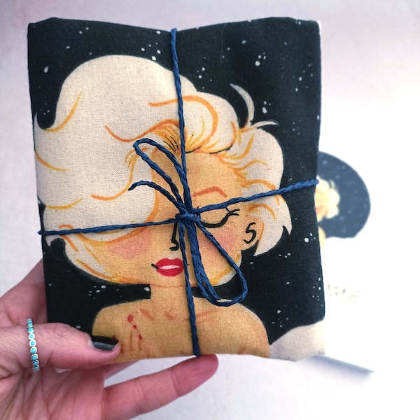Totebag pack sac en tissu coton et carnet parfait cadeau amoureux de Marilyn Monroe