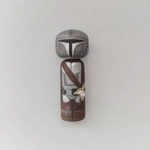 Kokeshi Peg doll Wooden doll Obi One Kenobi from Star Wars Universe