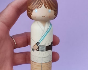 Kokeshi Peg doll Wooden doll Obi One Kenobi from Star Wars Universe