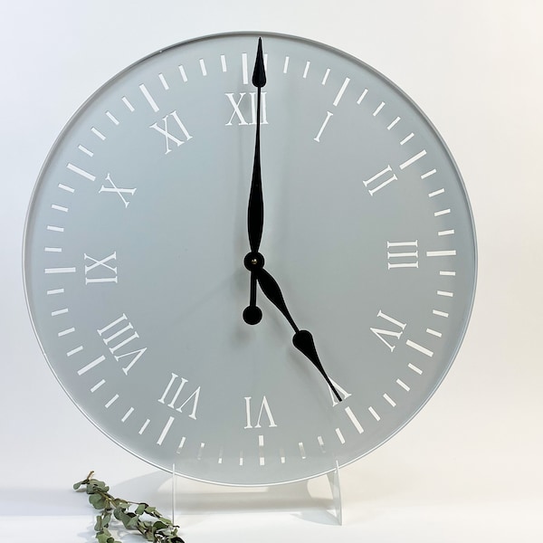 Steel Roman Numeral Clock Etsy