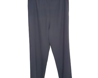 Leslie Fay Black Dress Pants Elastic Waist Size 14