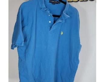 Polo Ralph Lauren Men's Classic Blue Polo Shirt Yellow Pony Logo Size XL