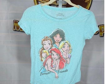 Disney Princess Forever Friends Kids T-Shirt Blue Size XL