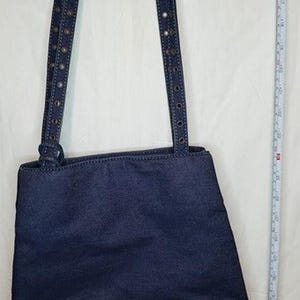 Damen Blue Jeans Denim Umhängetasche mit Reißverschluss