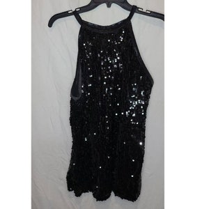 Balera Dancewear Black Sequin Dance Costume Top Size XLA