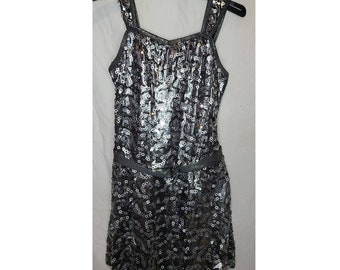Revoluion Silver Sequin Dance Costume Size MA