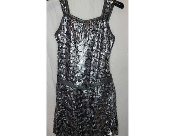 Revoluion Silver Sequin Dance Costume Size MA