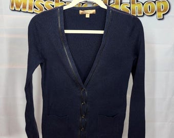 Ellen Tracy Navy Blue 100 Percent Cotton Sweater Size Medium