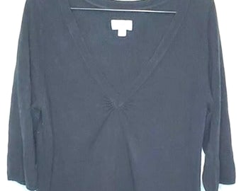 Women's Avenue Black Sweater Blouse Size 18/20