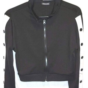 American Brazi Black Varsity Sport Zip Crop Jacket Women’s Size Small