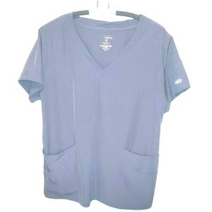 Chemise d'uniforme grise à col en V pour femmes de Medics, taille L