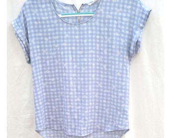 Blusa xadrez rosa azul branca tamanho pequeno