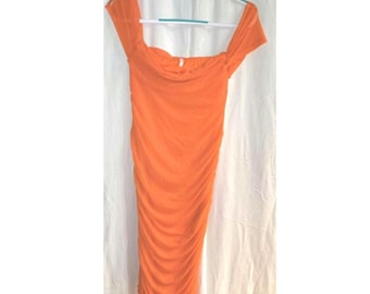orange ruched bodycon dress SHEIN SXY Plus Solid Ruched Bodycon Dress | SHEIN USA