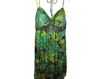 Dolce Jovani Green Beaded Halter Evening Dress Size 20 NWT