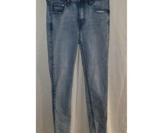 Aeropostale High Rise Blue Jeggings Größe 8 Regular Light Wash Stretch Denim