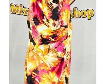 Vestido sem alças com estampa floral multicolorido tamanho 13