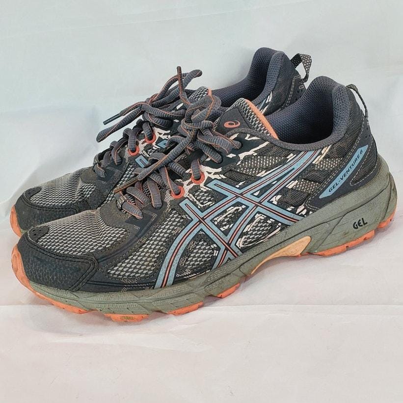 Zapatillas ASICS Gel Venture Trail grises para mujer, talla 9.5