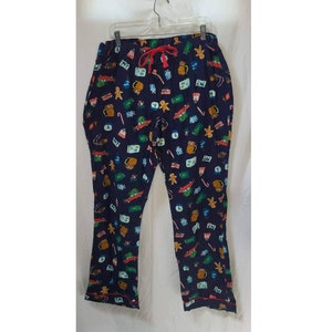 Old Navy Blue Holiday Cotton Long Sleep Pants Size XL