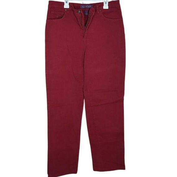 Gloria Vanderbilt Amanda Burgundy Maroon Stretch Jeans Size 12