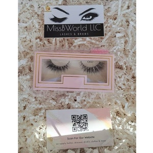 Natural-New Fluffy 100% 3D Real Mink 12-15mm Mix Length Eyelash Strips