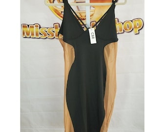 CBR Black Sheer Side Bodycon Dress XL