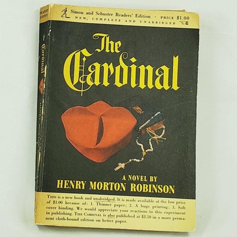 The Cardinal by Henry Morton Robinson Vintage Paperback Novel