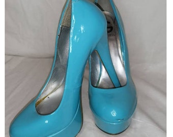 G by Guess Ggveeta Turquoise Platform Pump Talons Taille 8 1/2M