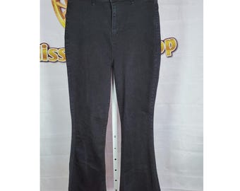 Fashion Nova Black Raw Hem Flare Jeans Size 13