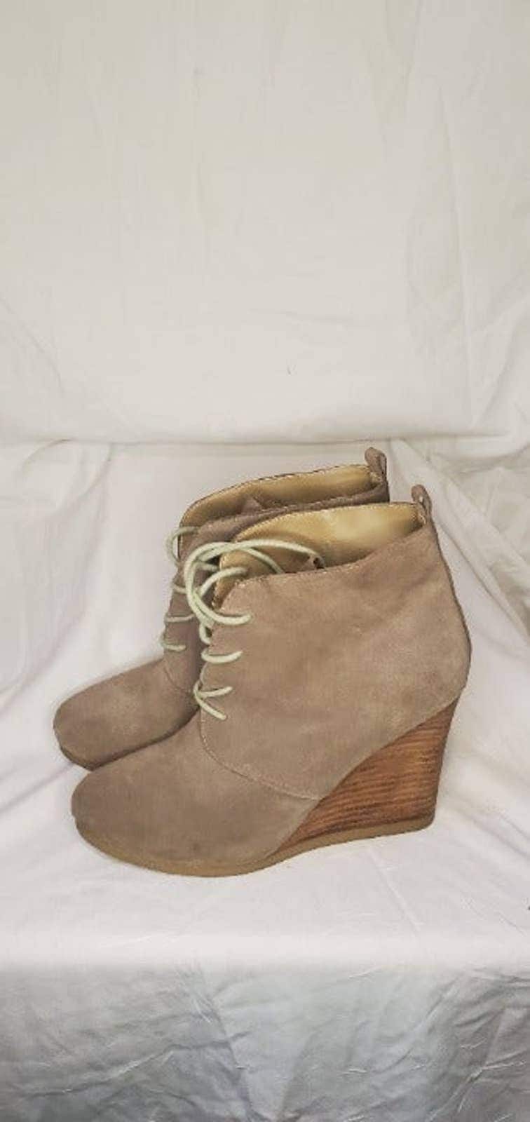 Tan Steve Madden Wedge Booties Size 9.5 Etsy UK