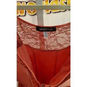 Urban Outfitters Satin Lace Hook-Front Mini Party Dress Rust S image 3