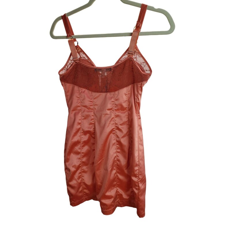 Urban Outfitters Satin Lace Hook-Front Mini Party Dress Rust S image 2