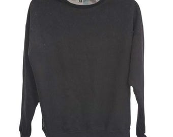 Fashion Nova Black Long Sleeve Sweater Mesh Back Graphic XL