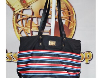 Calvin Klein Blue Red white Striped Tote Shoulder Bag