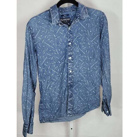Vintage American Rag Blue Denim Button up Shirt Size Small