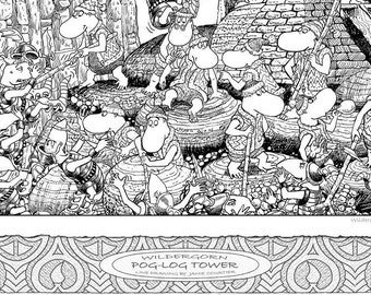 Pog-Log Tower - Download to Colour: iPad, Tablet or Printout