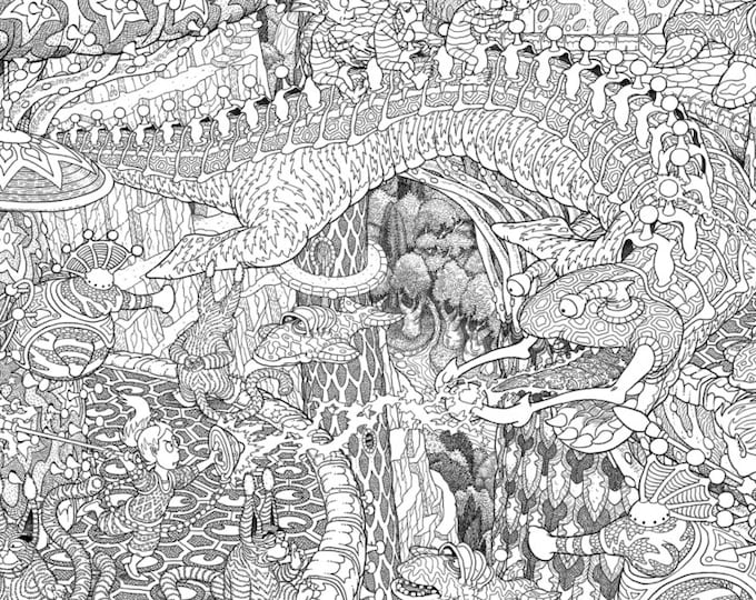 The Stormfish of Sool - GIANT 27"x 40" Wildergorn Colour-In Poster by Jamie Courtier