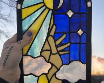 Origineel Mythic Light-gebrandschilderd glaspaneel
