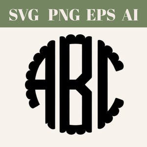 Scalloped Edge Circle Monogram File