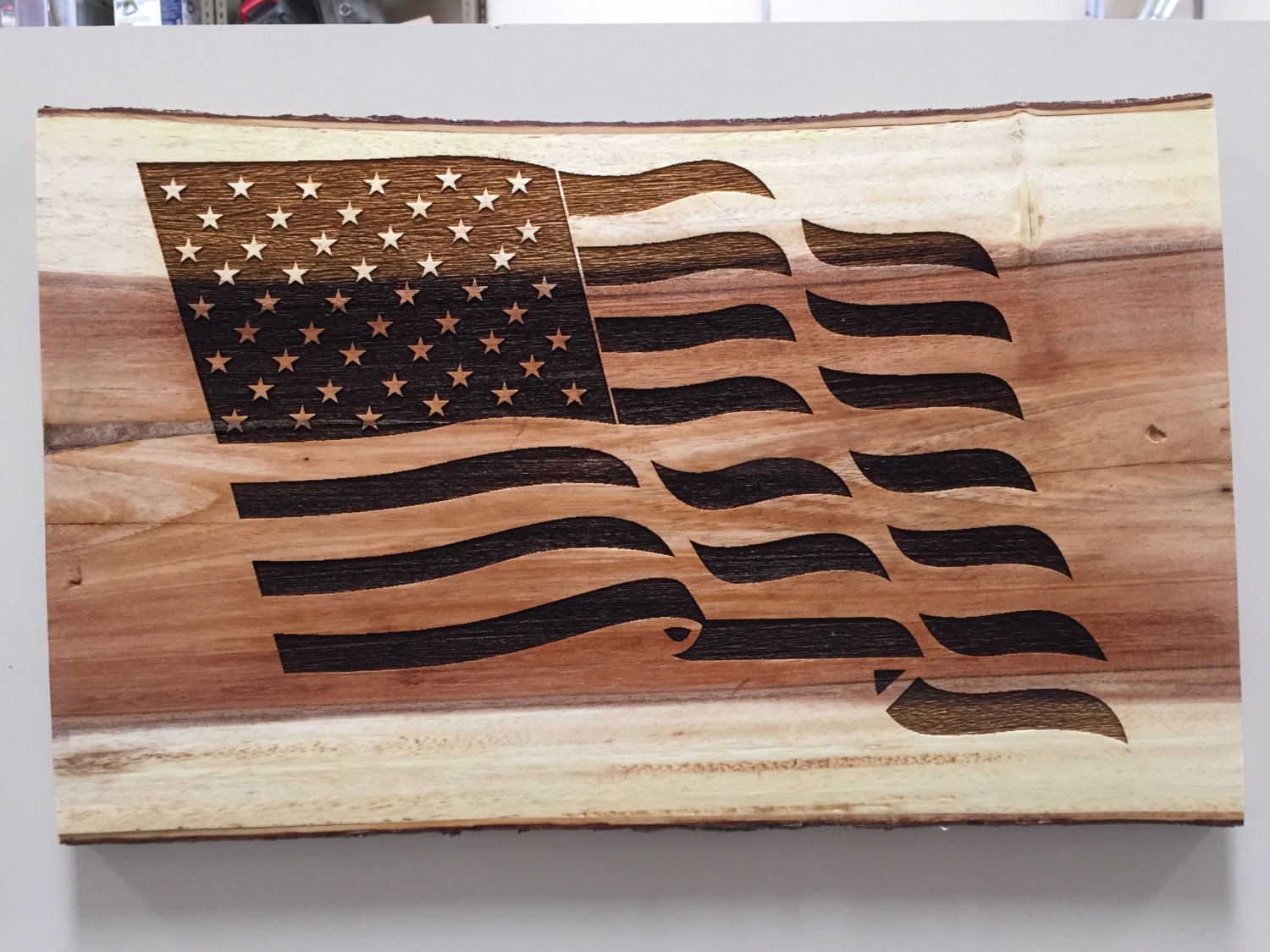 Laser Engraved American Flag Fourth of July Memorial Day Etsy