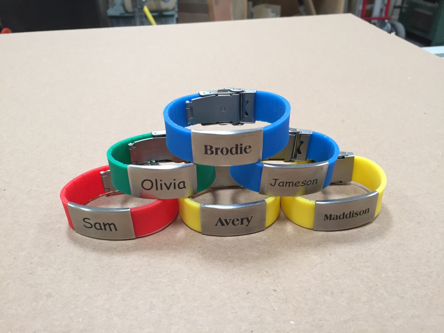Klikit Silicone Rubber Bracelet with Stainless Steel Engraved Plate, …