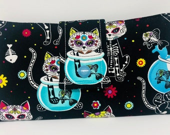 Skeleton Cat Women’s Fabric Wallet