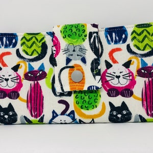 Crazy Cats レディース ファブリック ウォレット