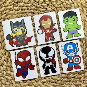 Słodkie dziecięce Avengers | warstwowe naklejki inspirowane małymi superbohaterami