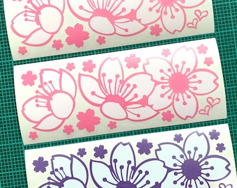 Geschichtete 2,6 “x7” SAKURA • KIRSCHBLÜTE Vinyl Aufkleber