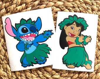 Hula tanzende LILO und / oder STITCH inspirierte Vinyl Aufkleber